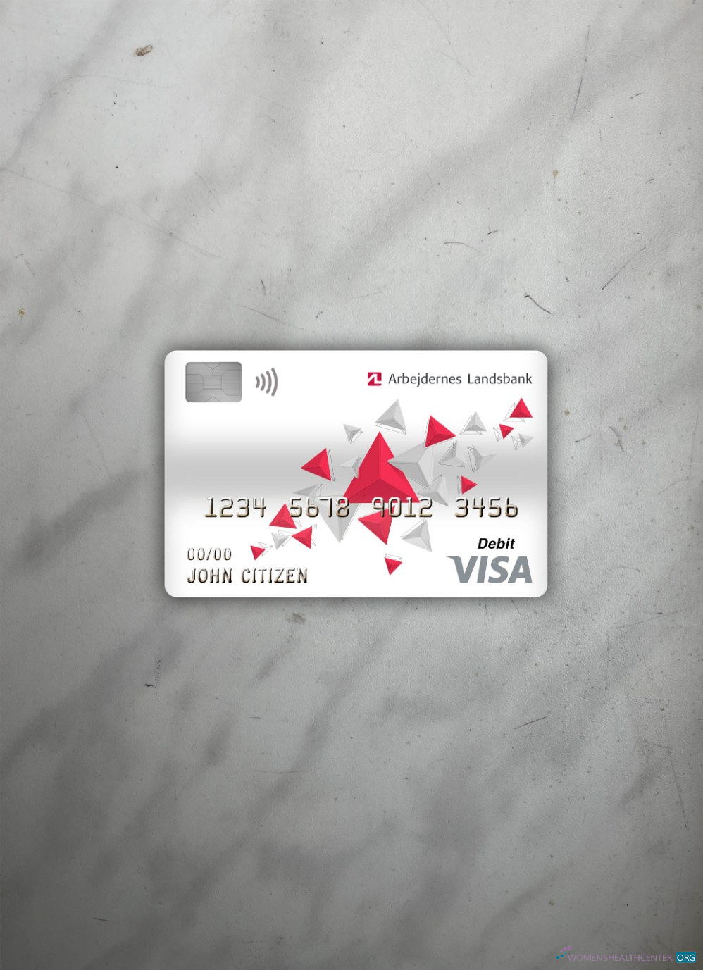 Download Denmark Arbejdernes landsbank bank visa debit card photolook front Photoshop template